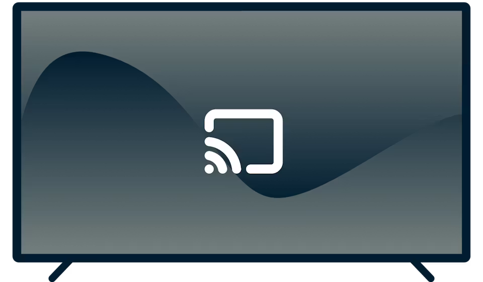 Chromecast logo på et TV.