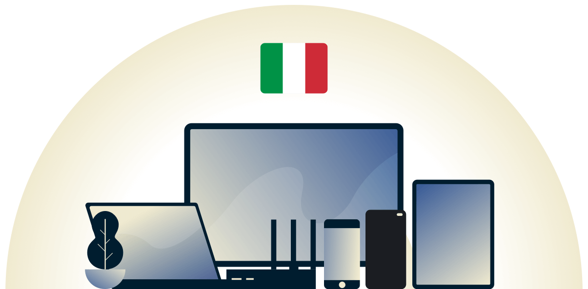 Italien VPN, der beskytter en række forskellige enheder.